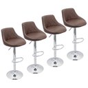 Ver imagem 1 de Kit 4 Banquetas Milano Carmel Estofada Giratória C/ Regulagem - Café
