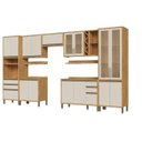 Ver imagem 2 de Armário de Cozinha Completa 7 Peças 16 Portas com Vidro e Tampo 100% MDF Barbados Espresso Móveis