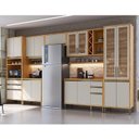 Ver imagem 1 de Cozinha Completa 100% Mdf 7 Peças 16 Portas com Vidro e Tampo Barbados Espresso Móveis