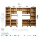 Ver imagem 5 de Armário de Cozinha Completa Modulada 7 Peças 16 Portas com Vidro e Tampo 100% MDF Barbados Espresso Móveis Bege/Amêndoa/Off White