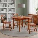 Ver imagem 2 de Mesa Dobrável 96x81 04 Cadeiras Madeira Macica Pes Torneados Marjori - Mel Brilho