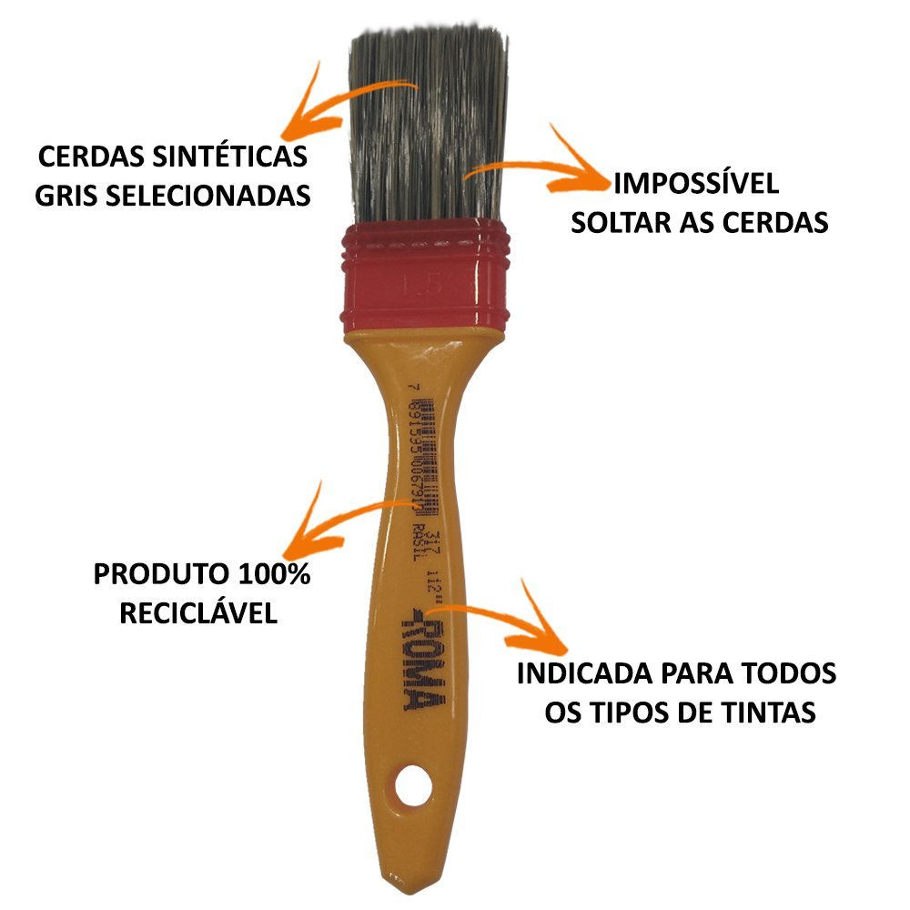 Pincel Detalhamento Automotivo Trincha Gold 317 Roma 1.1/2 Pol - 10 ...