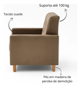 Ver imagem 5 de Poltrona Monique Retrô Pés Madeira Demolição Sala de Estar:cappuccino