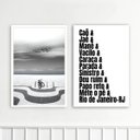Ver imagem 2 de Kit 2 Quadros Rio de Janeiro - Praia e Gírias 45x34cm - com Vidro:moldura Branca