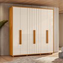 Ver imagem 1 de Guarda Roupa Casal Veronese 6 Portas de Giro 4 Gavetas MDP Cinamomo e Off White Pallazio