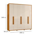 Ver imagem 4 de Guarda Roupa Casal Veronese 6 Portas de Giro 4 Gavetas MDP Cinamomo e Off White Pallazio