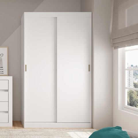 Guarda Roupa Solteiro 2 Portas 2 Gav Branco Carraro