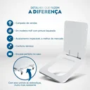 Ver imagem 3 de Assento Sanitário Square Biscuit (bege claro) para vaso Incepa