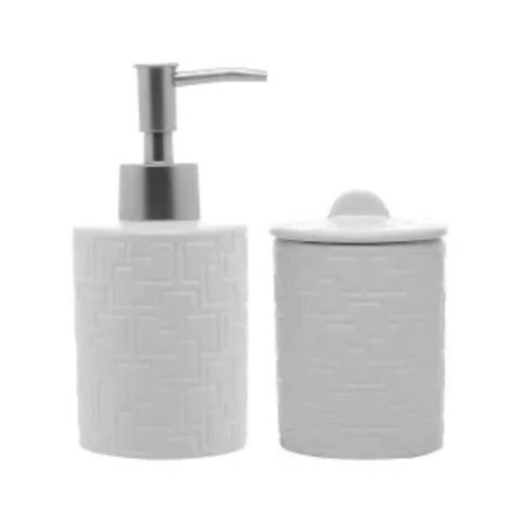 Conjunto 2 Peças para Banheiro de Cerâmica Tetri Branco | Lyor