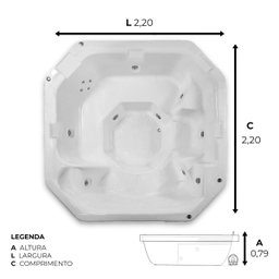 Spa Quadrado Montreal 2 com Hidro em Acrílico - 127v - 3