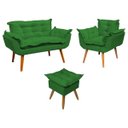 Ver imagem 2 de Kit Namoradeira Poltrona e Puff Decorativo para Sala Manicure Consultório Alice Suede
