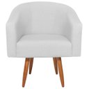 Ver imagem 2 de Poltrona Jade Decorativa Moderna Sala de Estar Quarto Escritório Conforto Corano Nozes e Suede Pés P