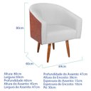 Ver imagem 3 de Poltrona Jade Decorativa Moderna Sala de Estar Quarto Escritório Conforto Corano Nozes e Suede Pés P