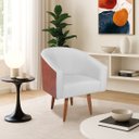 Ver imagem 1 de Poltrona Jade Decorativa Moderna Sala de Estar Quarto Escritório Conforto Corano Nozes e Suede Pés P