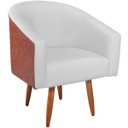 Ver imagem 5 de Poltrona Jade Decorativa Moderna Sala de Estar Quarto Escritório Conforto Corano Nozes e Suede Pés P