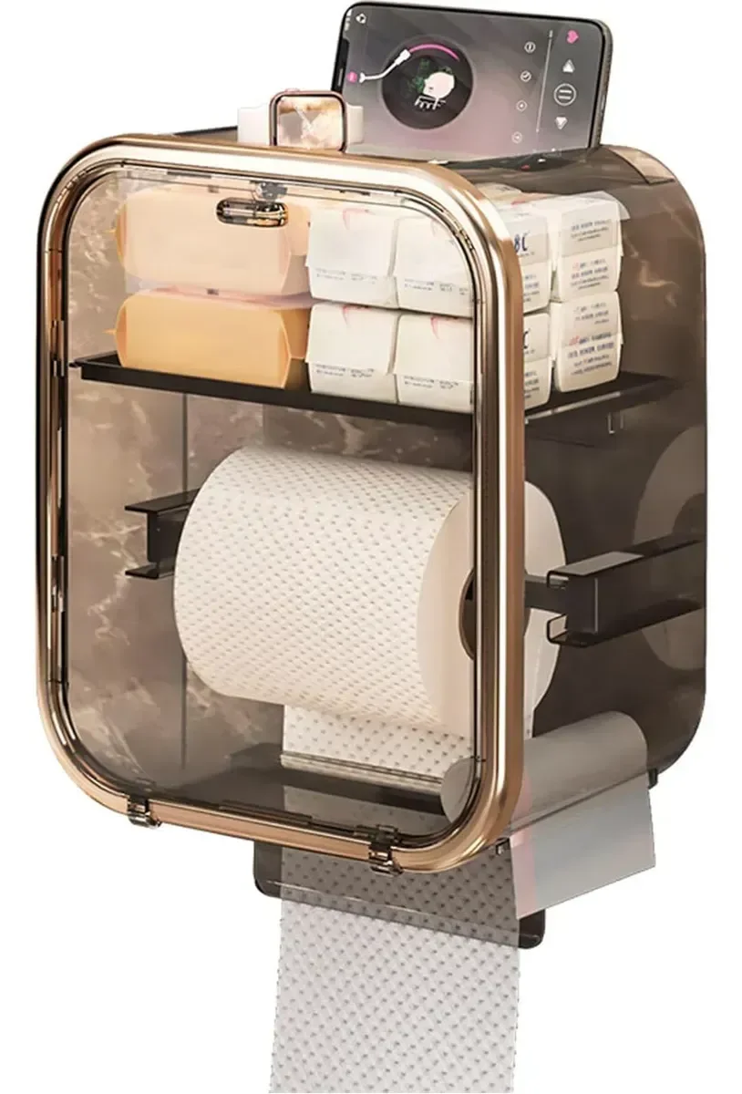 Porta Papel Higiênico com Fixação sem Furo - Design Moderno - 2