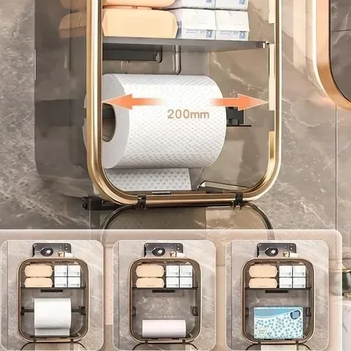 Porta Papel Higiênico com Fixação sem Furo - Design Moderno - 6