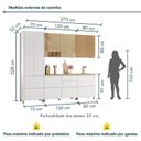 Ver imagem 2 de Cozinha Rainha 5 Peças 8 Portas 100% MDF Branco/Nature