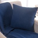 Ver imagem 2 de Manta Decorativa para Sofá Boho Favo de Mel Marinho Algodão