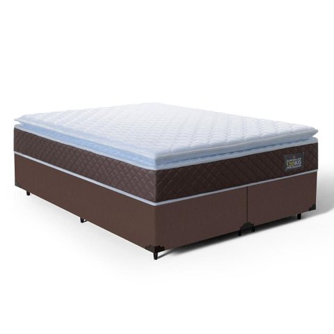 Cama Box com Colchão de Espuma D33 Pillow Top Comfort Luxo King 193cm