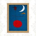 Ver imagem 2 de Quadro Moldura Dourada Arte Miró 24x18cm:com Vidro