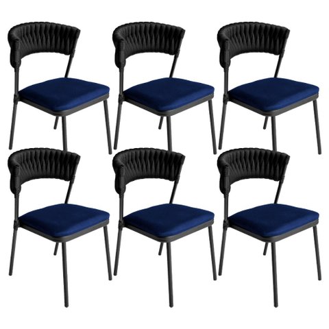 Kit 6 Cadeiras Nice Alumínio Tricô Náutico Área Gourmet Acesse Móveis