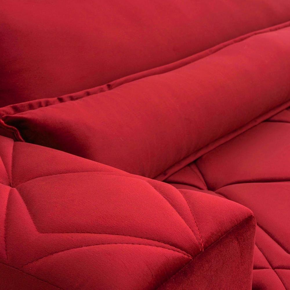 Sofá Retrátil/Reclinável França 2,70m Suede Velut Vermelho c/ Molas no Assento - King House - 7