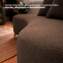 Ver imagem 7 de Sofá Orgânico 3 Lugares 140cm Bouclé Marrom Pés de Madeira - Top Sofás - Sala de Recepção