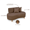 Ver imagem 4 de Sofá Orgânico 3 Lugares 140cm Bouclé Marrom Pés de Madeira - Top Sofás - Sala de Recepção