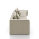 Ver imagem 6 de Sofá Curvo Decorativo Kimiko 297cm 2 Lugares Sala de Estar com Chaise Veludo Bege G52 - Gran Belo