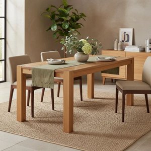 Mesa de Jantar 6 Lugares de Madeira Maciça Kubo 180cm - Iaza Móveis