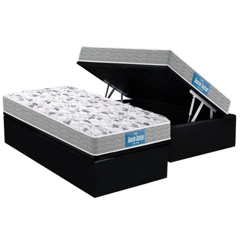 Cama Box Baú Solteiro: Colchão Ortopédico Probel D45 / EP Guarda Costas PróExtreme Plus Double