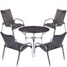 Conjunto 4 Cadeiras e Mesa Alta Alumínio para Área Externa Fortaleza Fibra Sintética Artesanal - 1
