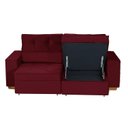 Ver imagem 6 de Sofá Baú Retrátil e Reclinável 3 Lugares 190cm Veludo Nobre Losofá Yescasa