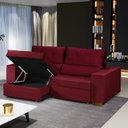 Ver imagem 4 de Sofá Baú Retrátil e Reclinável 3 Lugares 190cm Veludo Nobre Losofá Yescasa Vermelho