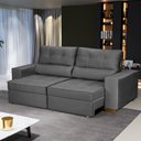 Ver imagem 2 de Sofá Baú Retrátil e Reclinável 3 Lugares 190cm Veludo Nobre La Plata Yescasa