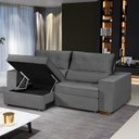 Ver imagem 1 de Sofá Baú Retrátil e Reclinável 3 Lugares 190cm Veludo Nobre La Plata Yescasa