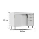 Ver imagem 5 de Balcão de Cozinha 114cm 100% MDF 2 Portas Correr 3 Gavetas:Branco