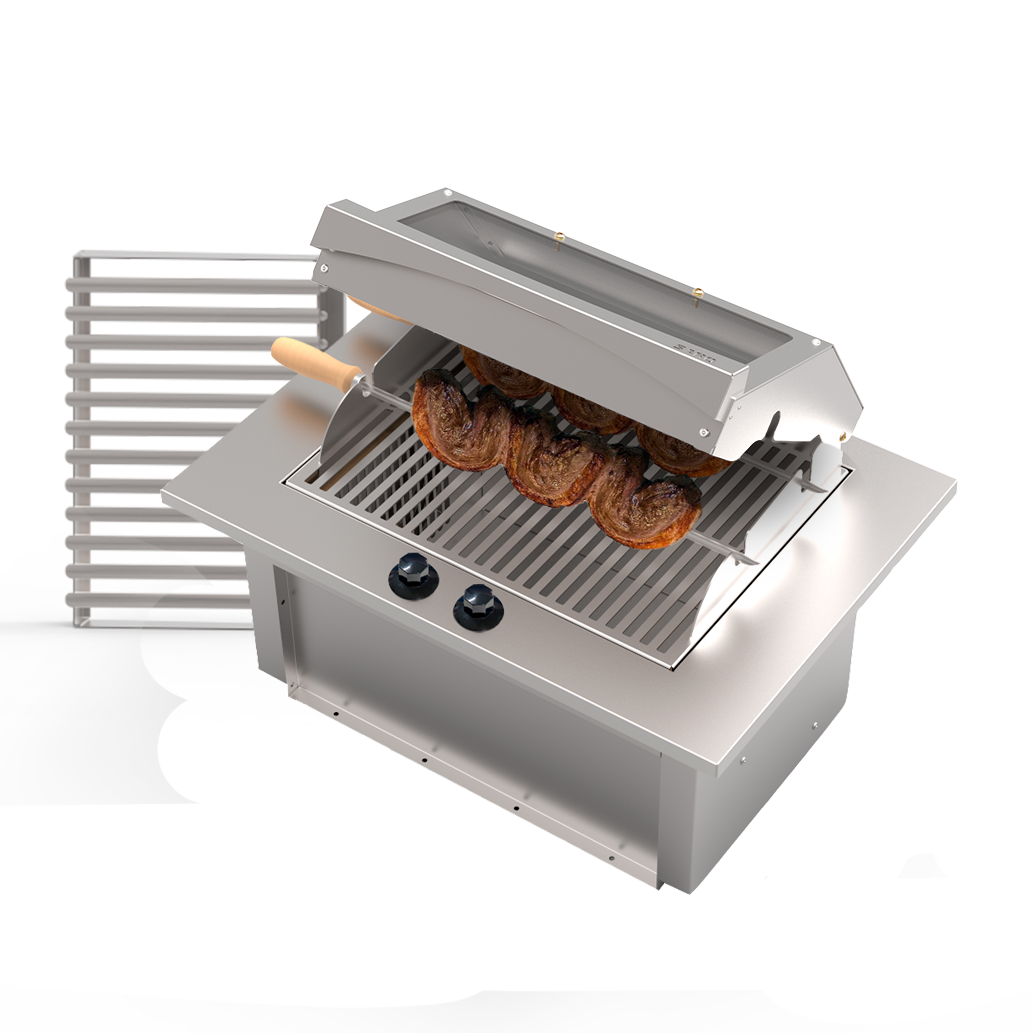 Churrasqueira Cooktop Elétrica de Embutir 70x48x30cm 220V Saro