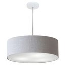Ver imagem 1 de Lustre Pendente Cilíndrico Vivare Md-4217 Cúpula em Tecido 50x15cm - Bivolt Rustico-cinza 127/220v