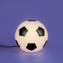 Luminária Abajur Usare Bola de Futebol Branca e Preta com Lâmpada Led - 4