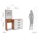 Ver imagem 3 de Cômoda Penteadeira Lisboa 4 Gavetas com Espelho 149x160cm Branco/Freijó 250800