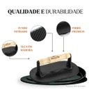 Ver imagem 2 de Prensador Retangular 20×12×8cm Ferro Fundido Alça Madeira Panela Mineira