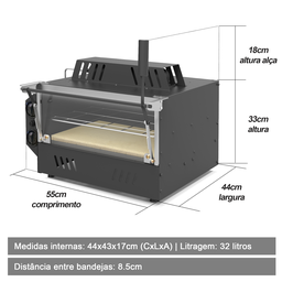 Forno Guilhotina à Gás GN 53x47cm sem Cavalete Saro Cinza - 5