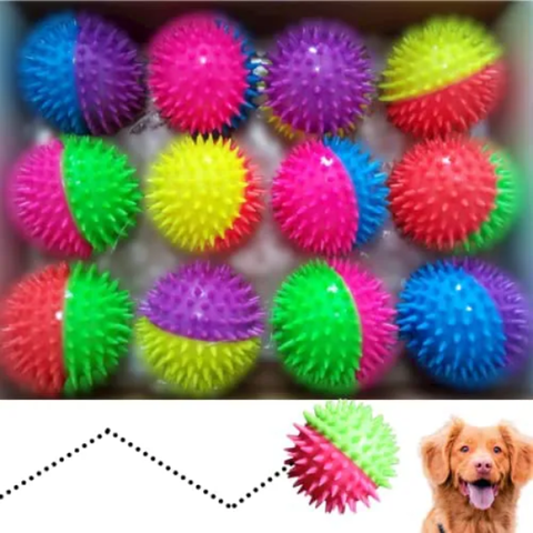 Brinquedo Bola para Cachorro com Pisca e Cravos 7,5 Cm