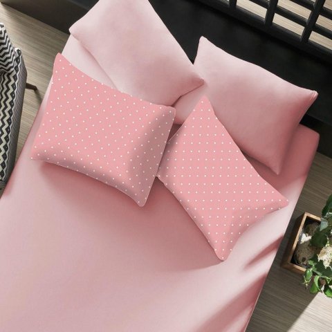 Jogo de Cama Elegance Casal 50% Algodão 50% Poliéster Percal Misto 150 Fios Rosa Orquídea