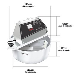 Misturador Elétrico 10 Litros Digital Bivolt 50/60 HZ Saro Inox - 3