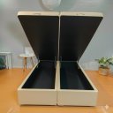 Ver imagem 4 de Cama Queen Box Baú Bi-partida 79 Blindada:corino Bege/queen