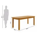Ver imagem 3 de Mesa com 8 Cadeiras de Madeira 200x88 Mel com Estofado Marrom Nemargi