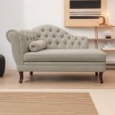 Ver imagem 1 de Recamier Divã Sofá 120cm Recepção Sala Larissa Suede:bege/liso